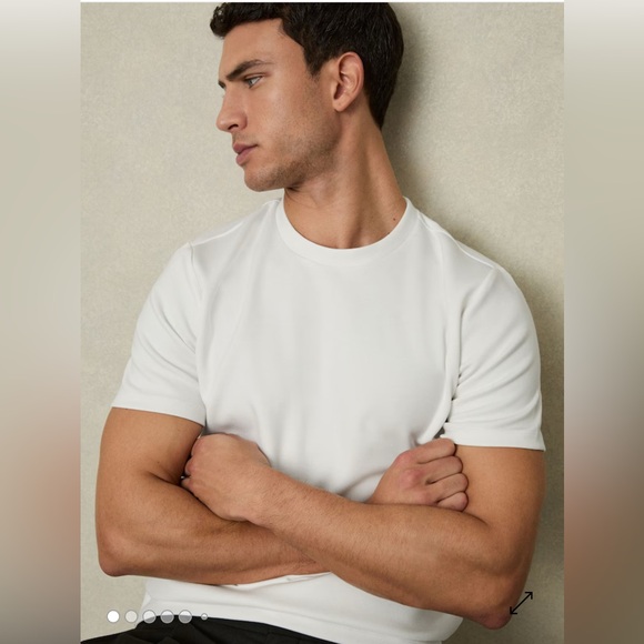 REISS BRADLEY
INTERLOCK JERSEY CREW NECK T-SHIRT 
COLOR: WHITE - Picture 1 of 3